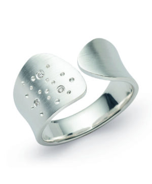 4806152 – 925/- Ring, rhodium-plated, matte, Dia. 0.03ct W-SI