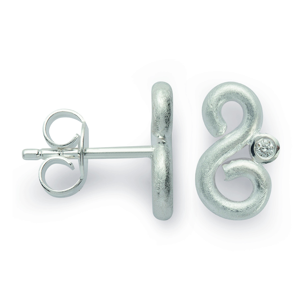 48080 – 925/- Earrings, matte, Dia. 0.01ct W-SI