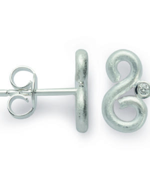 48081 – 925/- Earrings, rho., matte, Dia. 0.01ct W-SI