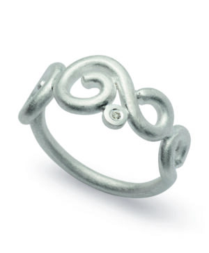 4809056 – 925/- Ring, matte/polished, dia. 0.015ct W-SI