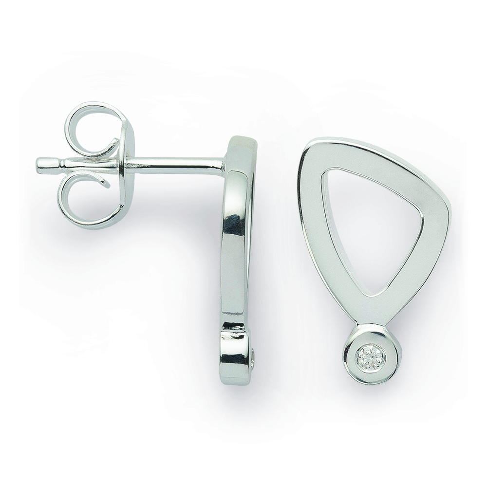 48110 – 925/- Earrings, pol. Dia. 0.02ct W-SI