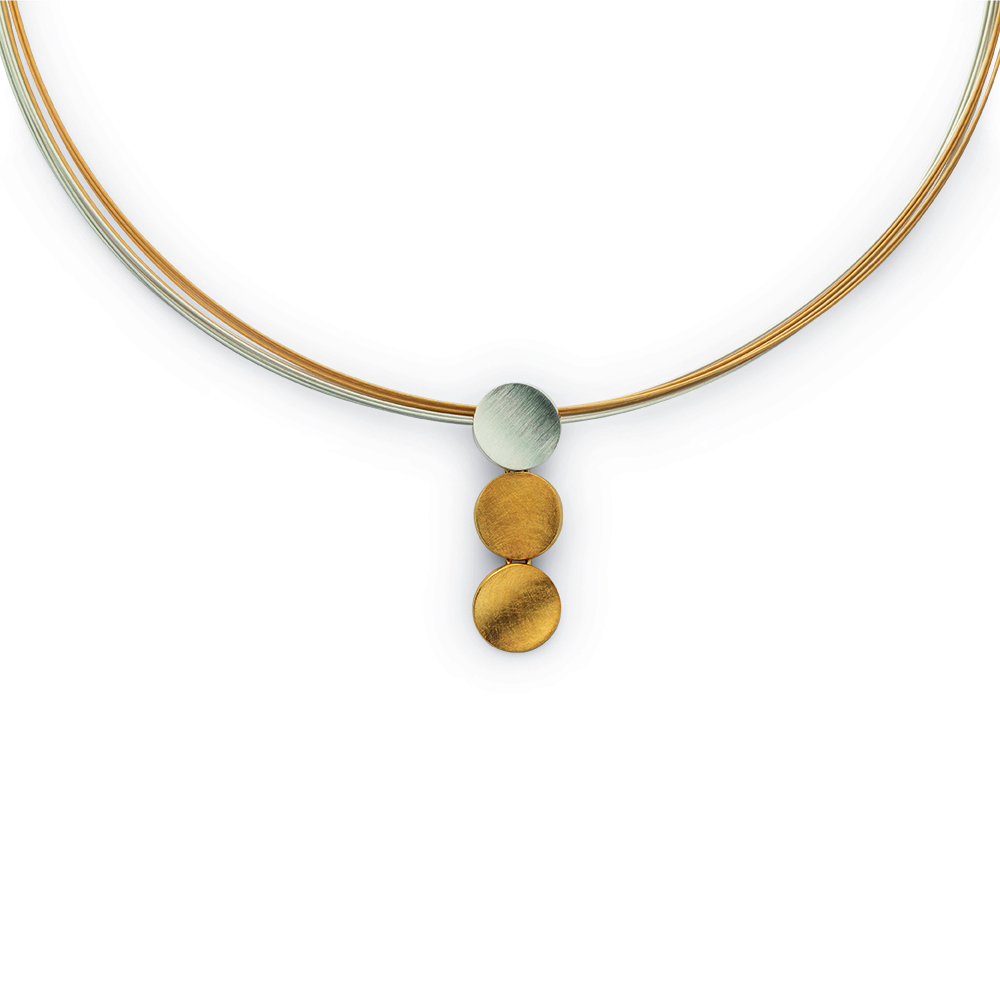 48120 – 925/- Pendant, partially gold-plated, matte/matte