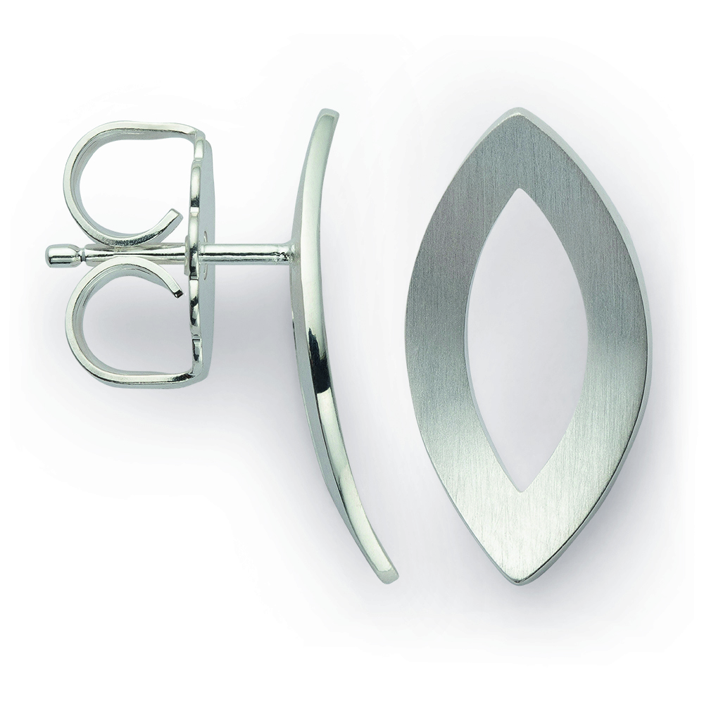 48181 – 925/- Earrings, rhodium plated, matte/matt