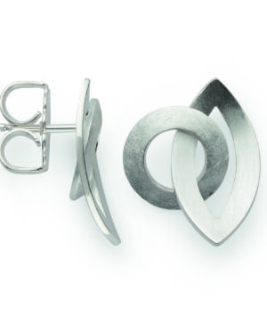 48191 – 925/- Earrings, rhodium plated, matte/matt