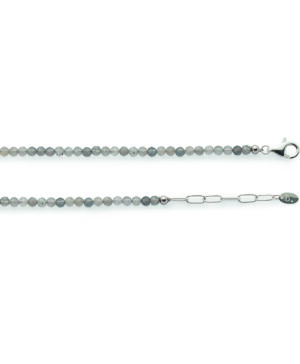 4823042 – Labradorite chain, 925/- lobster clasp, 42 + 3cm, 3mm