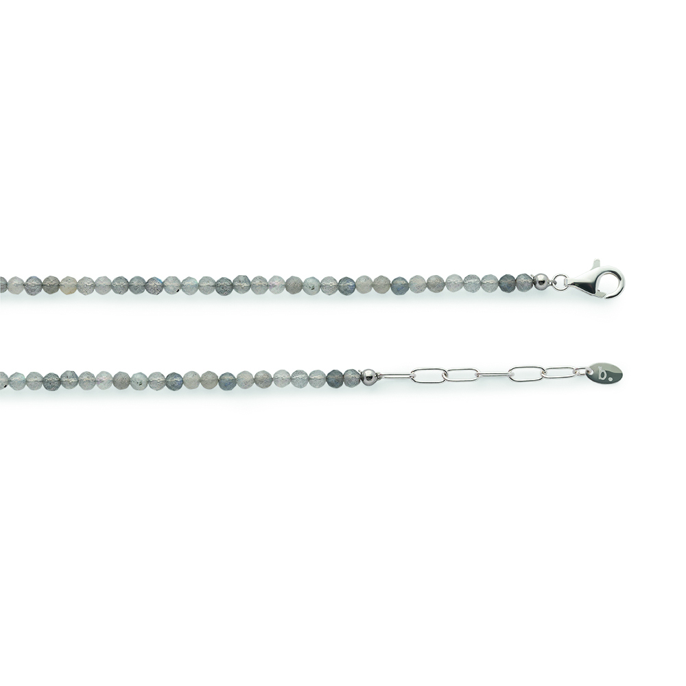4823042 – Labradorite chain, 925/- lobster clasp, 42 + 3cm, 3mm