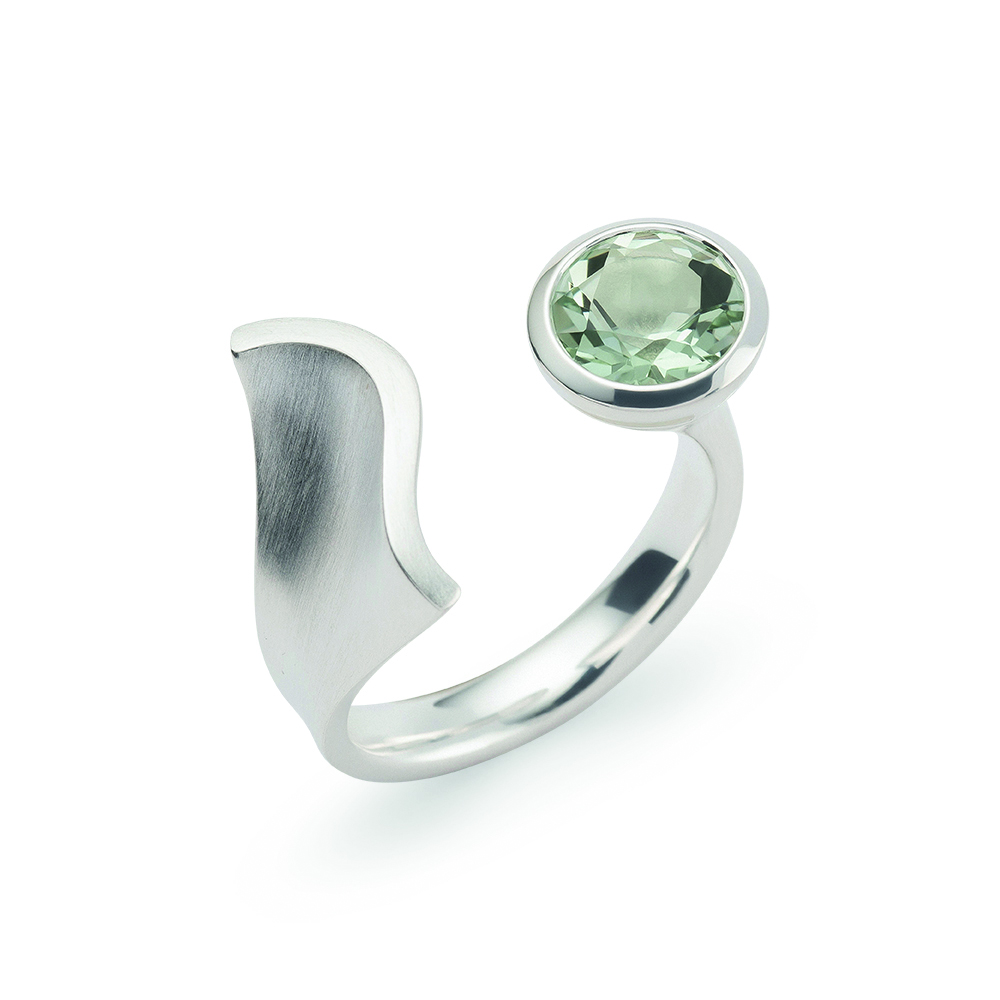 4832152 – 925/-Ring, rho., matt/polished, Gr. Amethyst 1.58ct