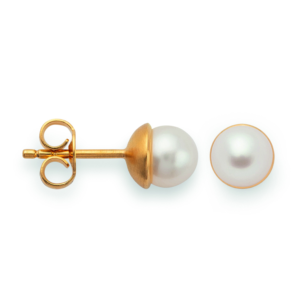 48340 – 925/- Earrings, fg, polished, cultured pearl 2.9ct