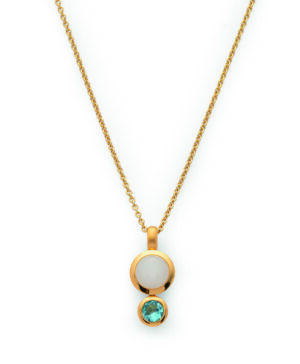 48390 – 925/- Pendant, fg, moonstone 2ct, blue topaz 0.5ct
