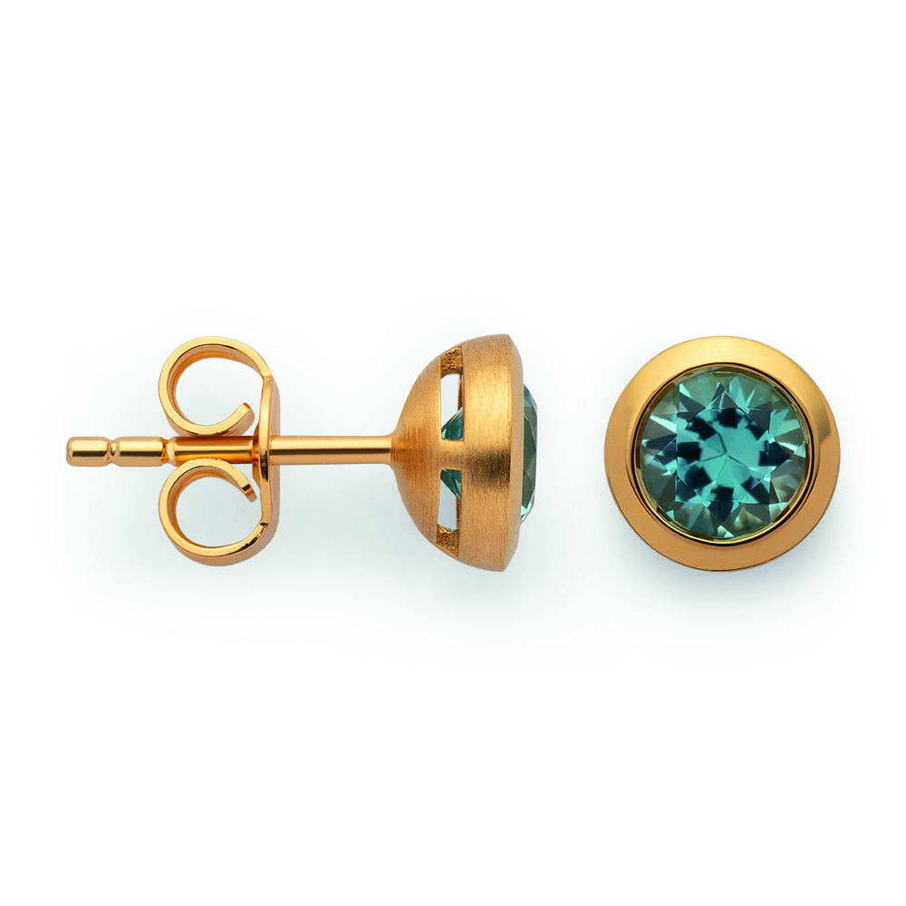48400 – 925/- Earrings, fg, polished, blue topaz 1.16ct