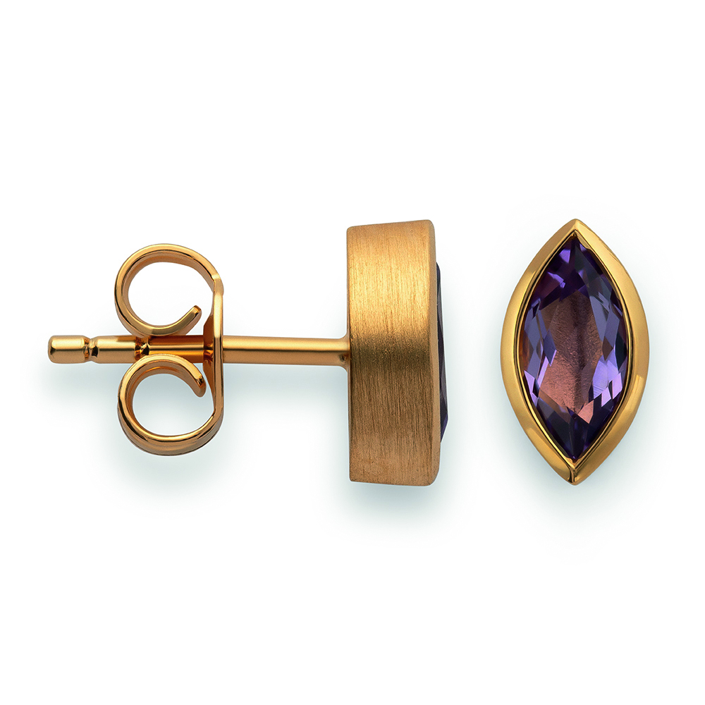 48460 – 925/- Earrings, fg, polished, amethyst 0.67ct