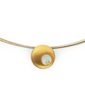 48480 – 925/- Pendant, gold-plated, matte, Dia. 0.02ct W-SI