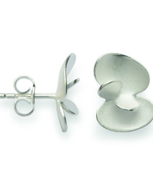 48511 – 925/- Earrings, rhodium-plated, sand-matt/polished
