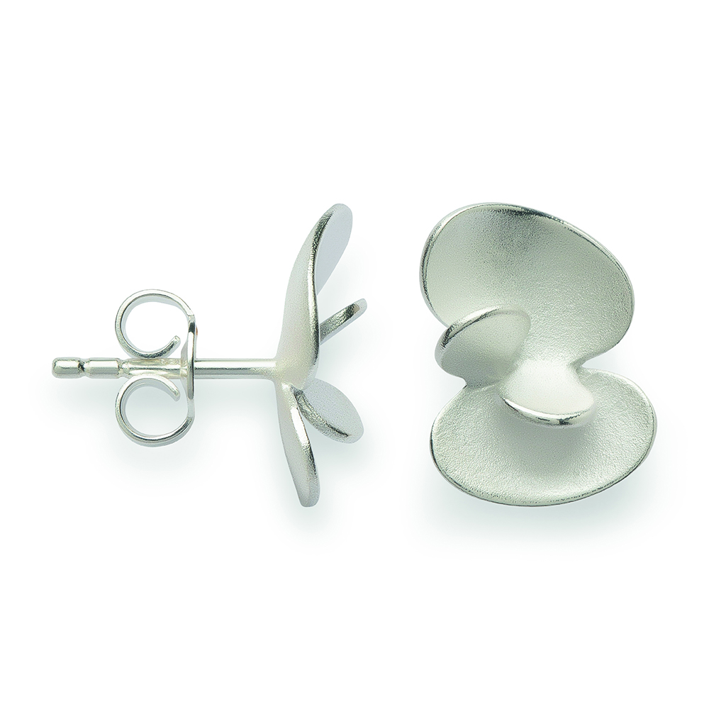 48511 – 925/- Earrings, rhodium-plated, sand-matt/polished