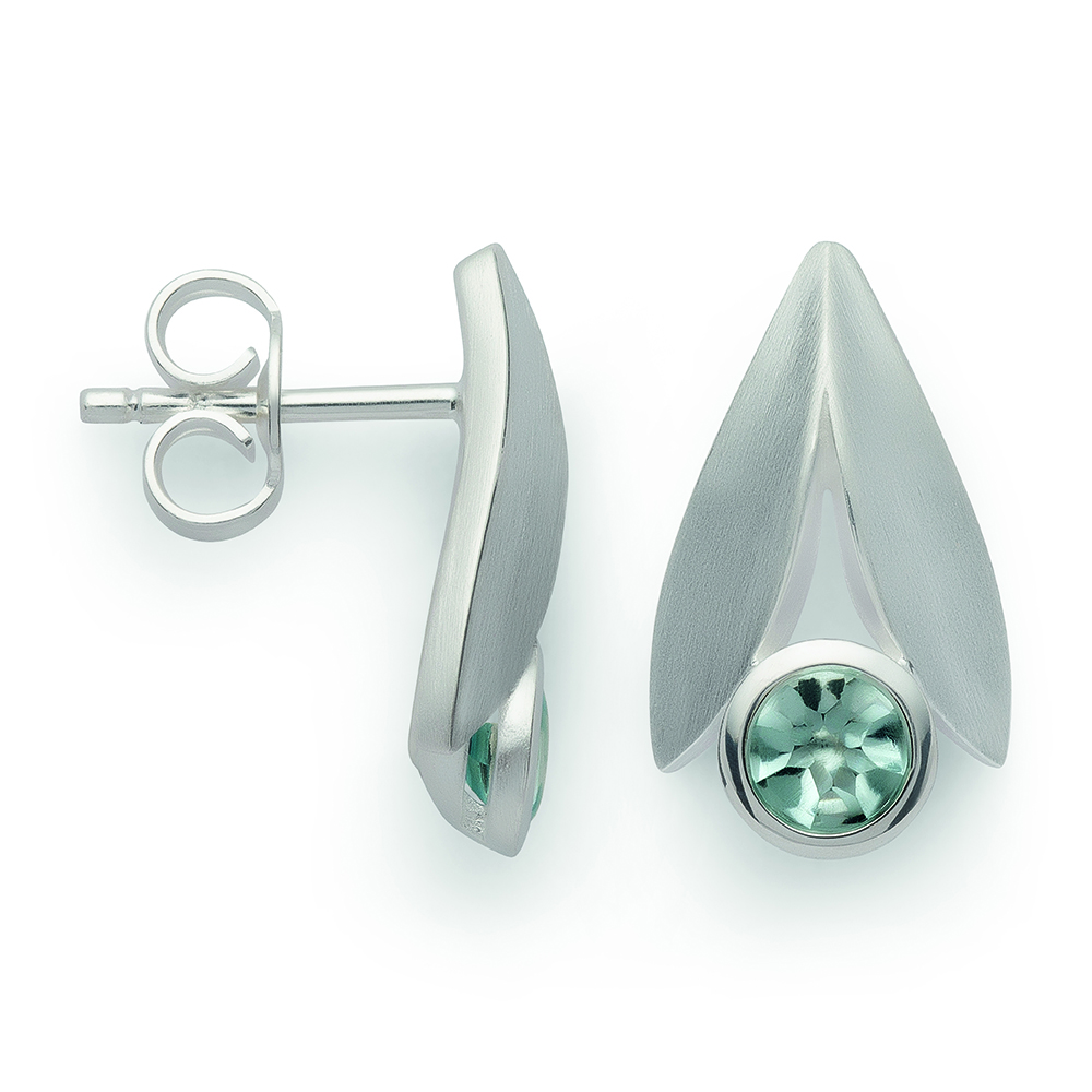 48541 – 925/- Earrings, rho. matt/pol., blue topaz 0.62ct