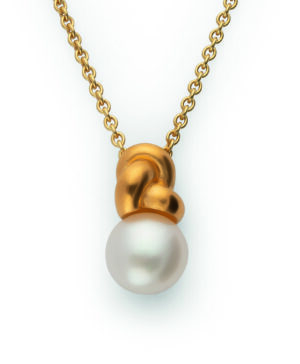 48640 – 925/- Pendant, gold-plated, matte, cultured pearl 3.18ct