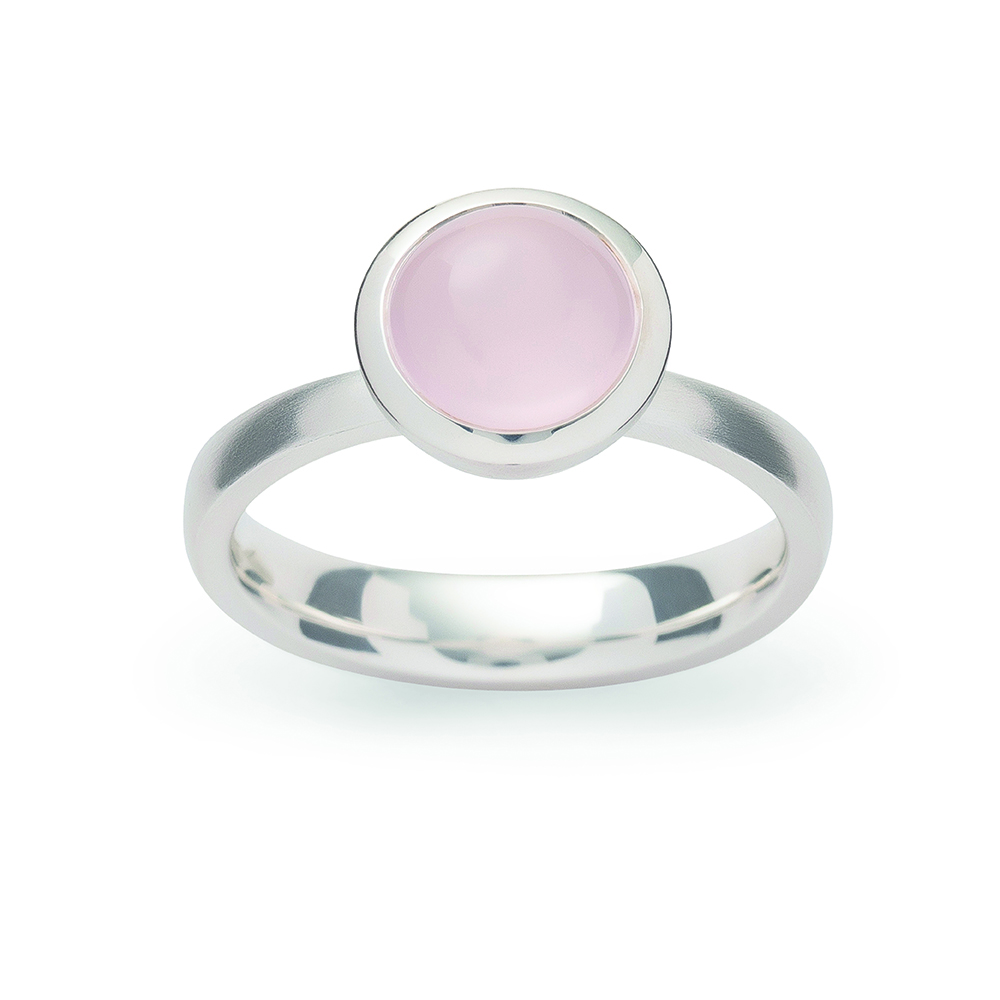 4868158 – 925/-Ring, rhodium-plated, polished, rose quartz 1.58ct