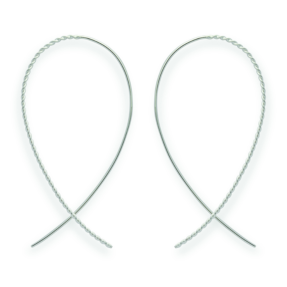 48691 – 925/- Earrings, rhodium-plated, matte