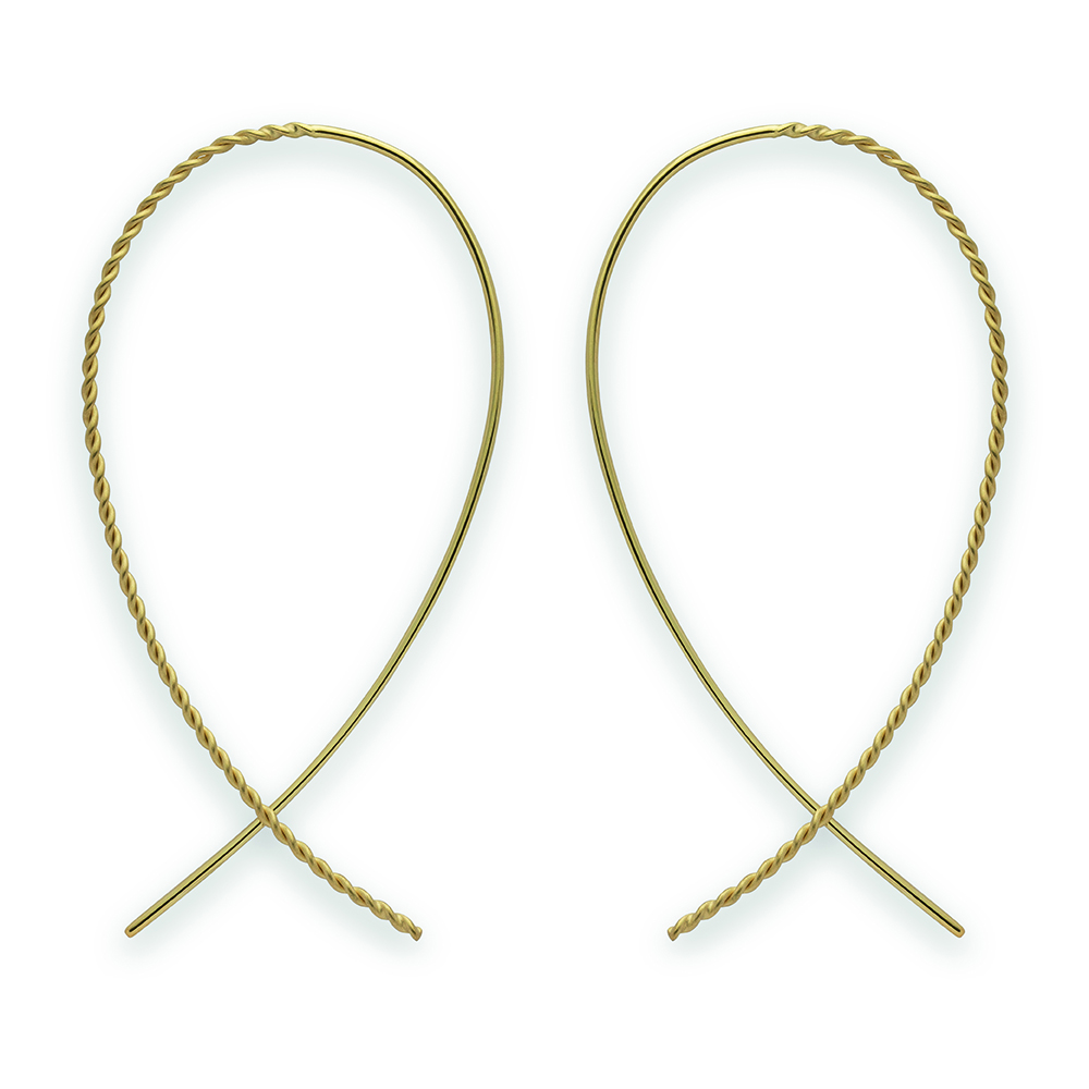 48700 – 925/- Earrings, gold plated, matte