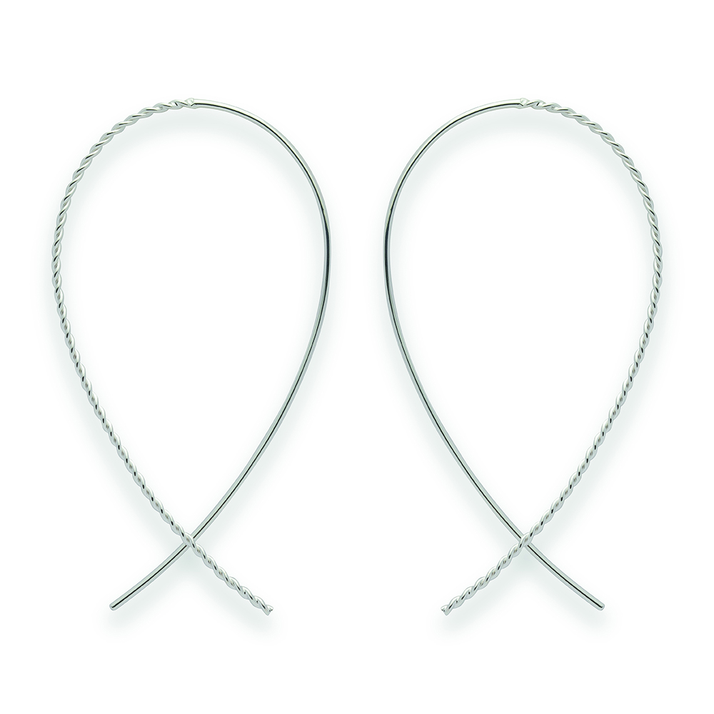 48711 – 925/- Earrings, rhodium plated, polished