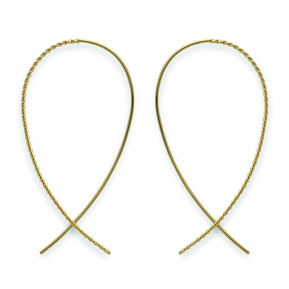 48720 – 925/- Earrings, gold plated, polished