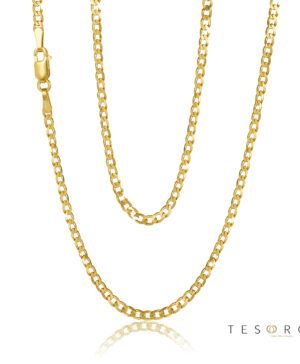 60HKI319/4-Yellow-45cm - 375/- 2.40mm 6 Sides Grumetta Open Curb Chain