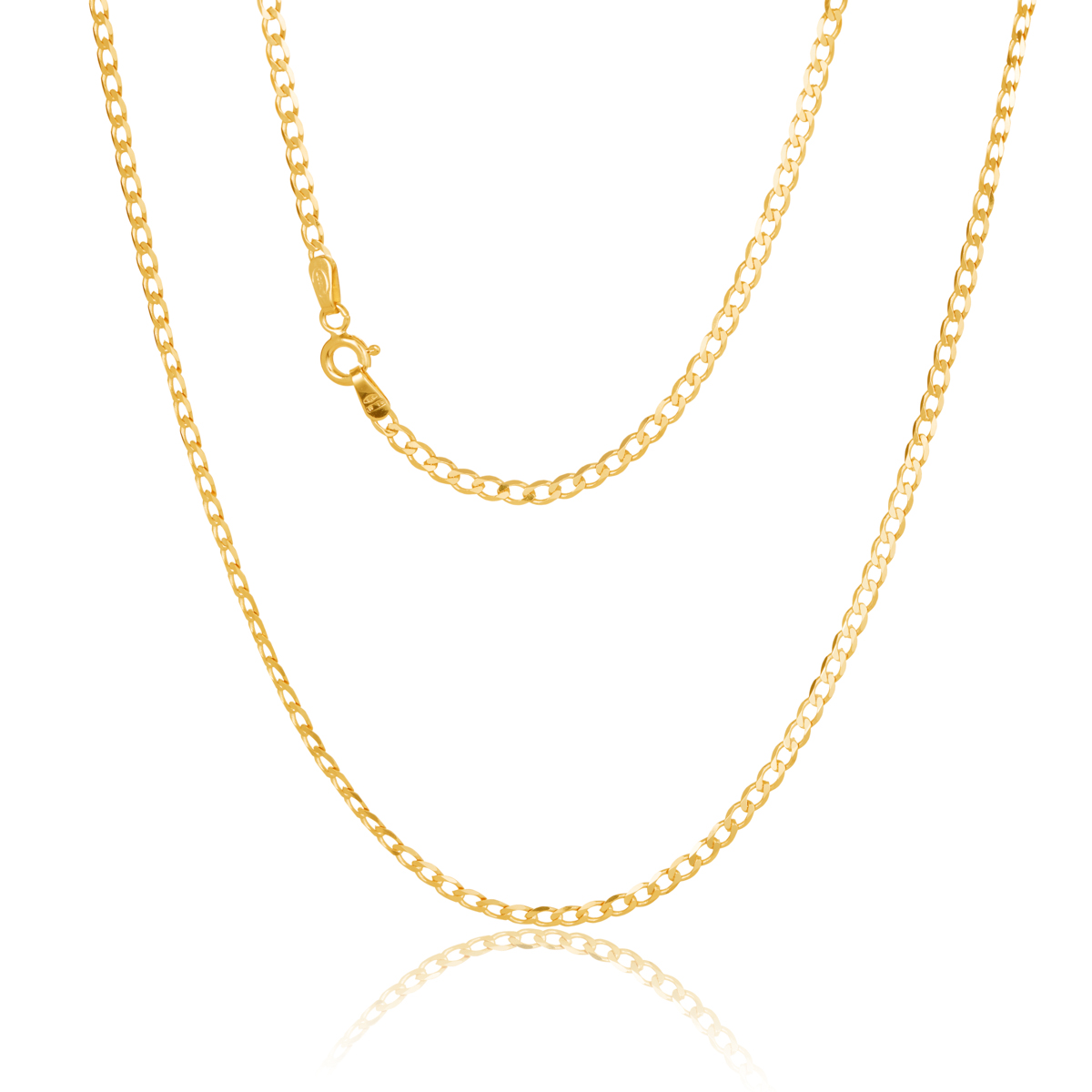 60HKI448-Yellow-45cm - 375/- 2.50mm 6 Sides Open Curb Rombo Chain