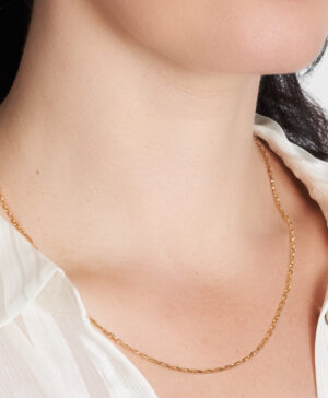 Alternative view of 60KRD009-Yellow-45cm - 375/- 1.90mm 4 Sides Triangular Forzatina Cable Chain