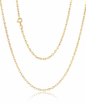 60KRD009-Yellow-45cm - 375/- 1.90mm 4 Sides Triangular Forzatina Cable Chain