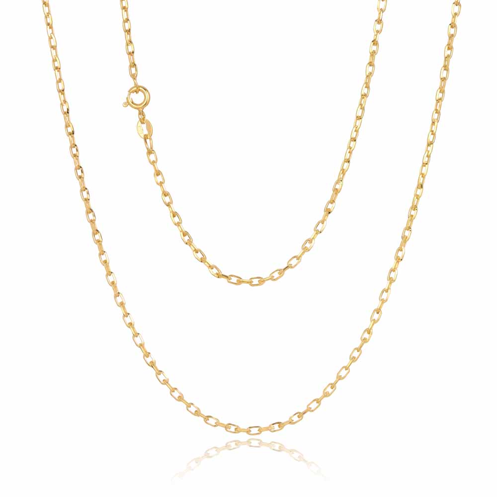 60KRD009-Yellow-45cm - 375/- 1.90mm 4 Sides Triangular Forzatina Cable Chain