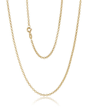 70HVR059/1-Yellow-50cm - 375/- 2.10mm Classic Hollow Rolo Chain