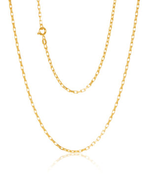 70KRD009-Yellow-55cm - 375/- 2.20mm 4 Sides Tirangular Forzatina Cable Chain