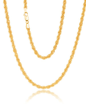 80HVC91/4-Yellow-50cm - 375/- 4.40mm Classic Hollow Rope Chain