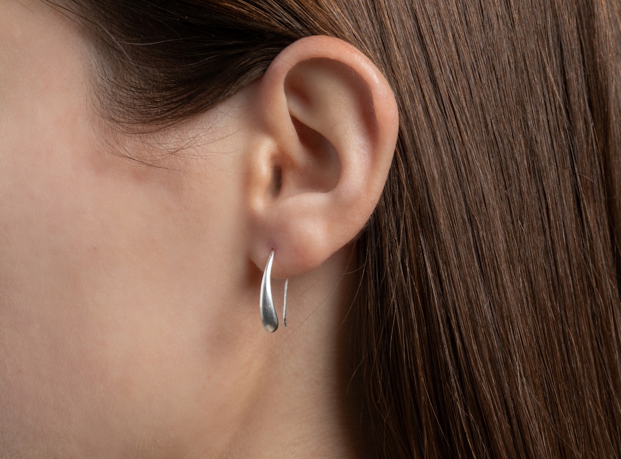 44441 – 925/- earring, matte rho. - Image 2