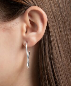44451 – 925/- Earrings, matte rho. - Image 3