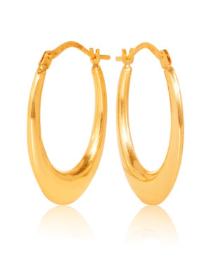 OBS353-99 375/- 9Y Oval Profile Progressive Concave Tub Hoop Earring