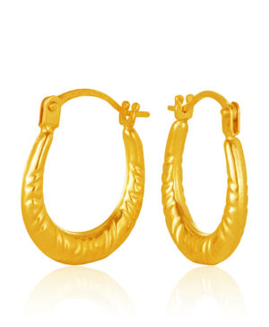 OBS214-9900 375/- Diameter. Hoop Earrings, OBS214-9900 9Y Fancy Oval Profile