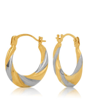 OBS212-99 375/- 9YW Borsari Progressive 10mm Hoop Earring